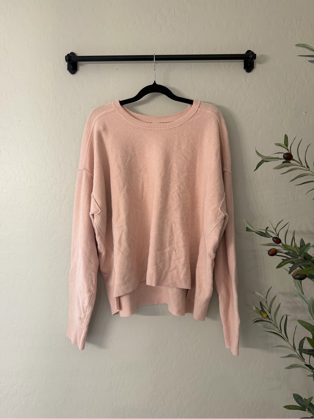 Free People Oversized Pink Knit Sweater